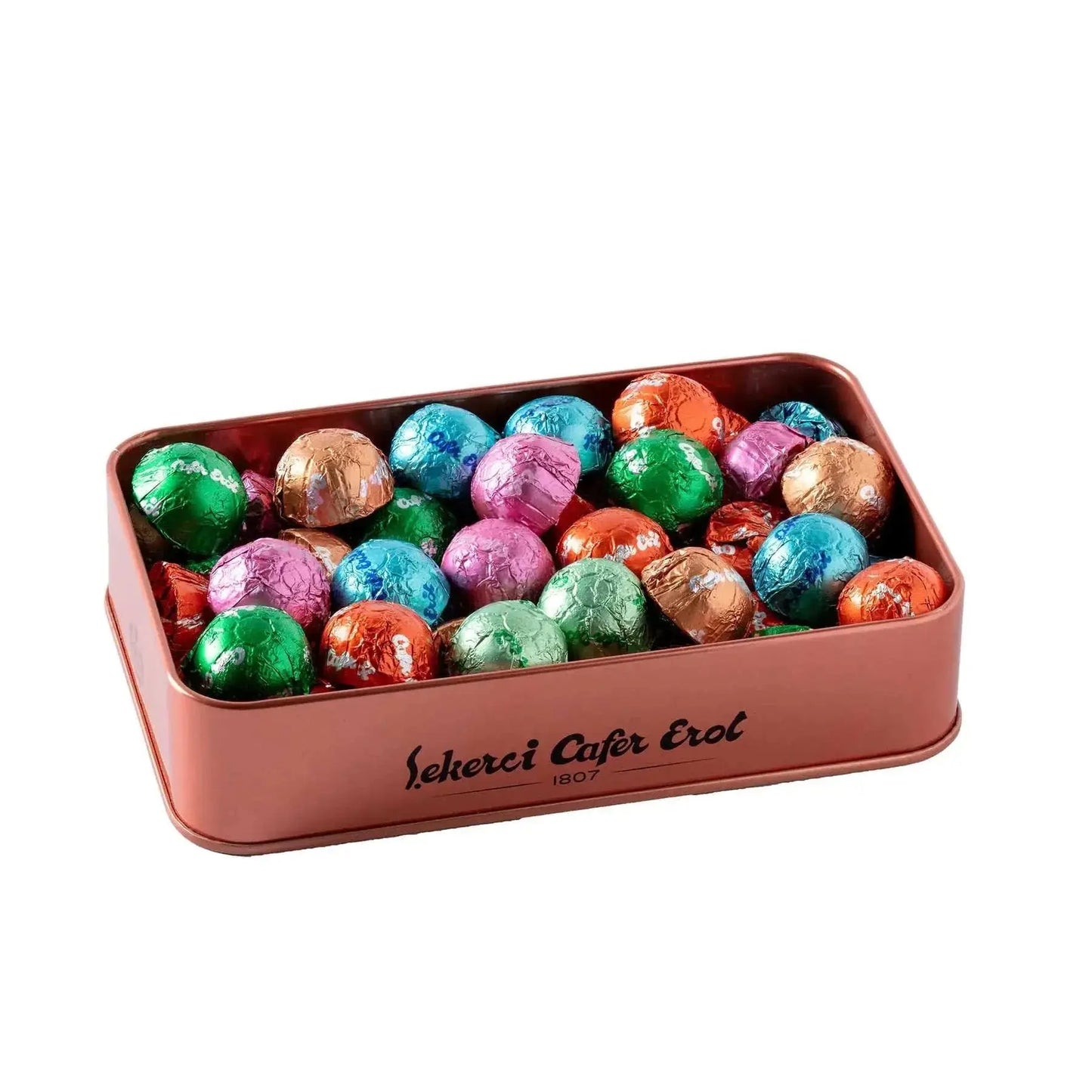 Şekerci Cafer Erol Chocolate - Bronze Tin Box, 250 g of Elegance Zendrop