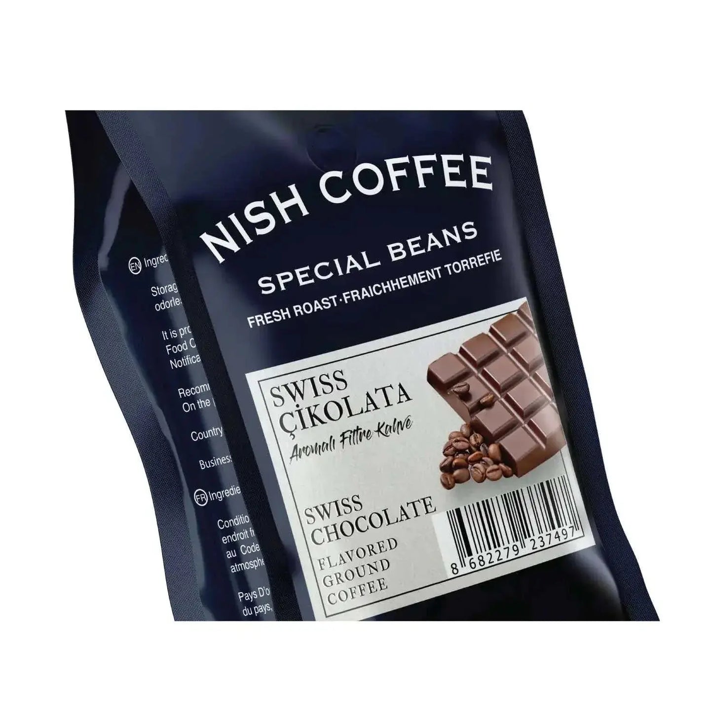 Nish Swiss Chocolate Flavored Filter Coffee 250g - Premium Arabica Blend Packaging