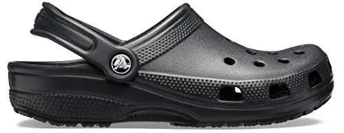 Crocs Unisex-Adult Classic Clogs, Black, Side View