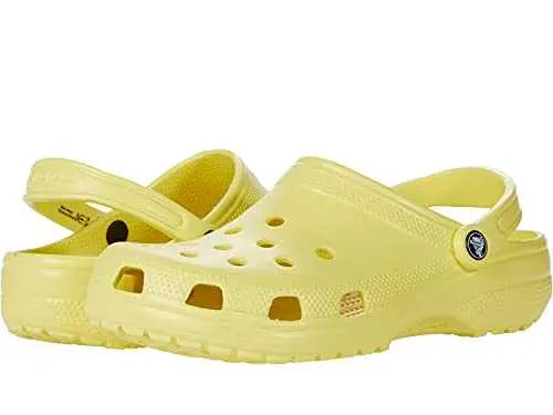 Crocs Unisex-Adult Classic Clogs, yellow, iconic comfort, lightweight design, size 10 Men/12 Women.
