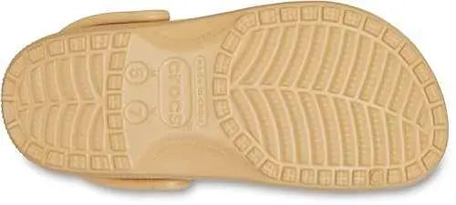 Crocs Unisex-Adult Classic Clogs sole detail in beige.