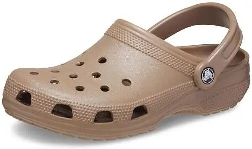 Crocs Unisex-Adult Classic Clogs in black, lightweight and comfortable footwear with ventilation ports for men and women, size 10M/12W.