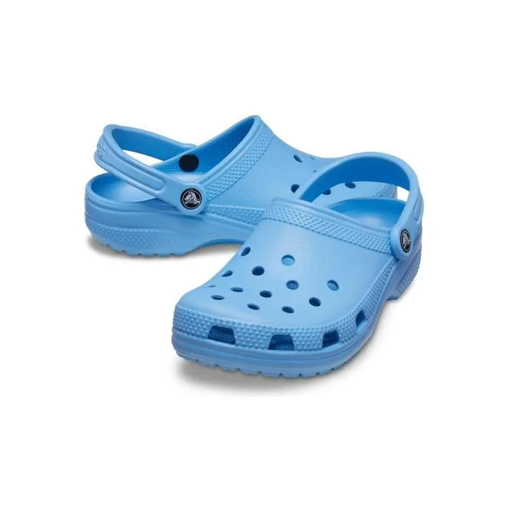 Blue Crocs Unisex-Adult Classic Clogs with ventilated design.