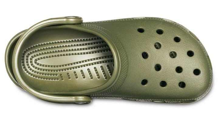 Crocs Unisex-Adult Classic Clogs in black, size 10 men/12 women, featuring ventilation ports and Croslite material for lightweight comfort.