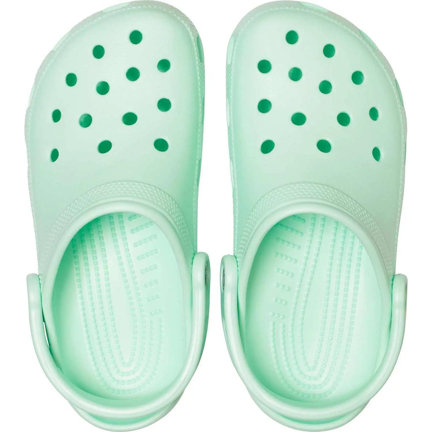 Crocs Unisex-Adult Classic Clogs, black, top view, size 10 Men/12 Women.