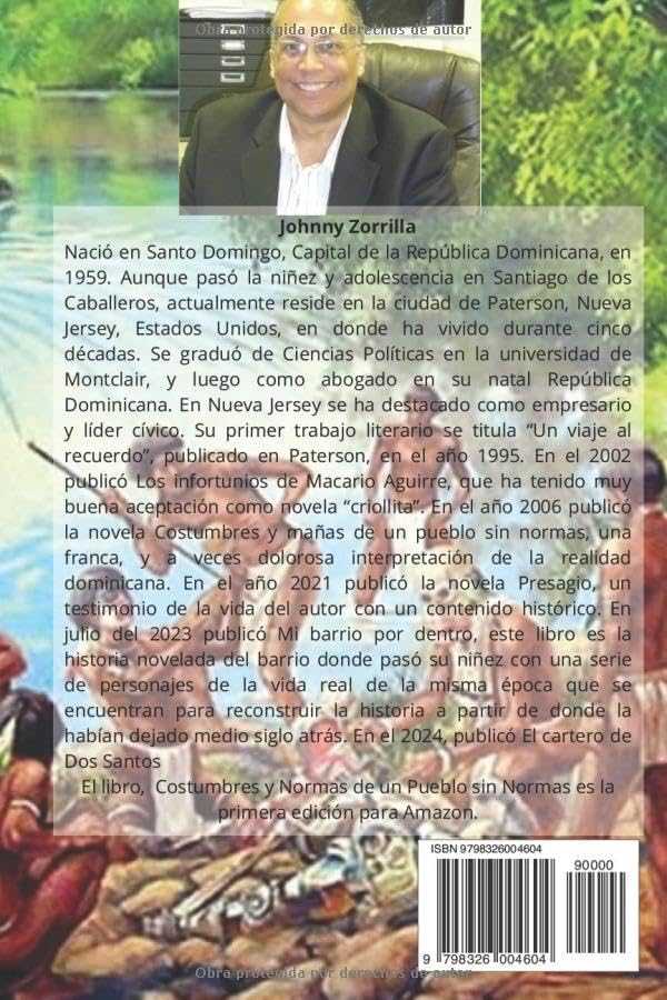 Cover of "Costumbres y mañas de un pueblo sin normas" (Spanish Edition) featuring author photo and vibrant artwork.