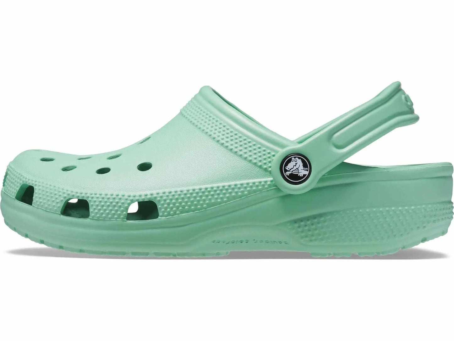 Crocs Unisex-Adult Classic Clogs, black, side view.