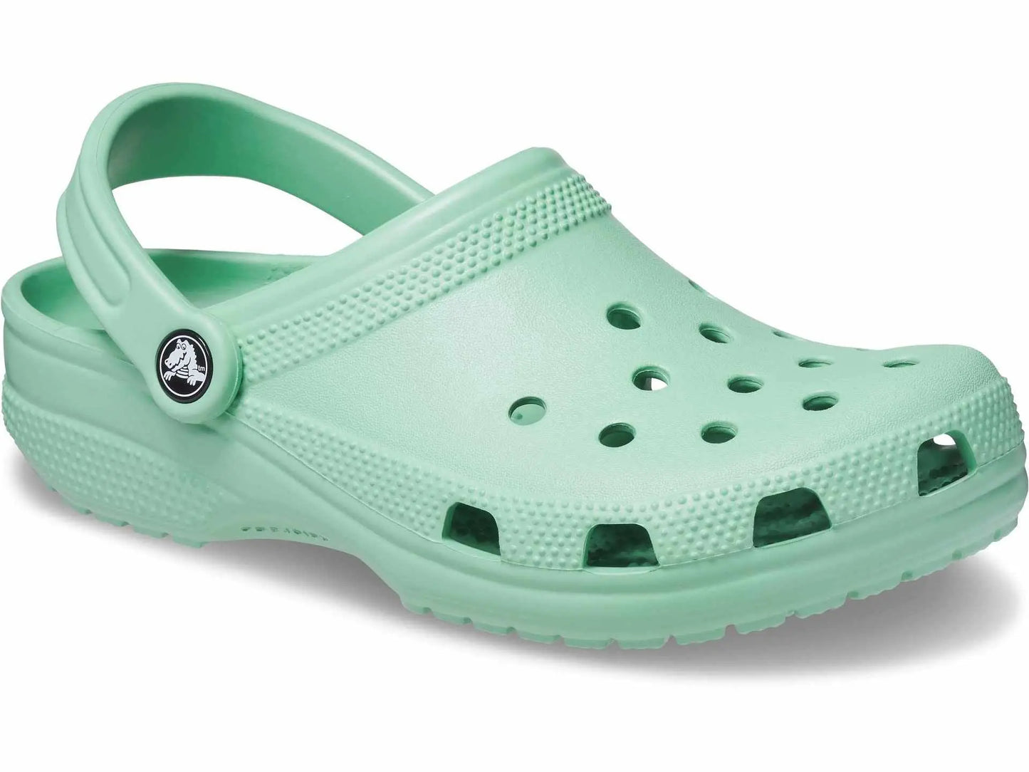 Crocs Unisex-Adult Classic Clogs in light green, comfortable and breathable design with ventilation ports, size 10 Men/12 Women.