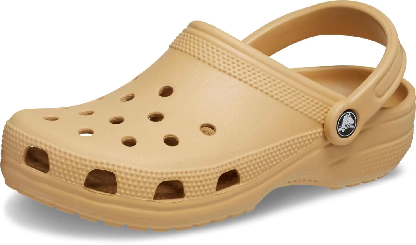 Crocs Unisex-Adult Classic Clogs in black, lightweight, breathable, easy to clean, size 10 Men/12 Women.