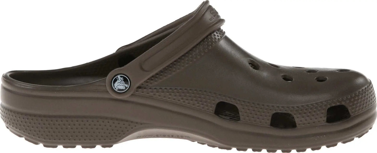 Crocs Unisex-Adult Classic Clogs in black, size 10 Men/12 Women, lightweight and breathable design.