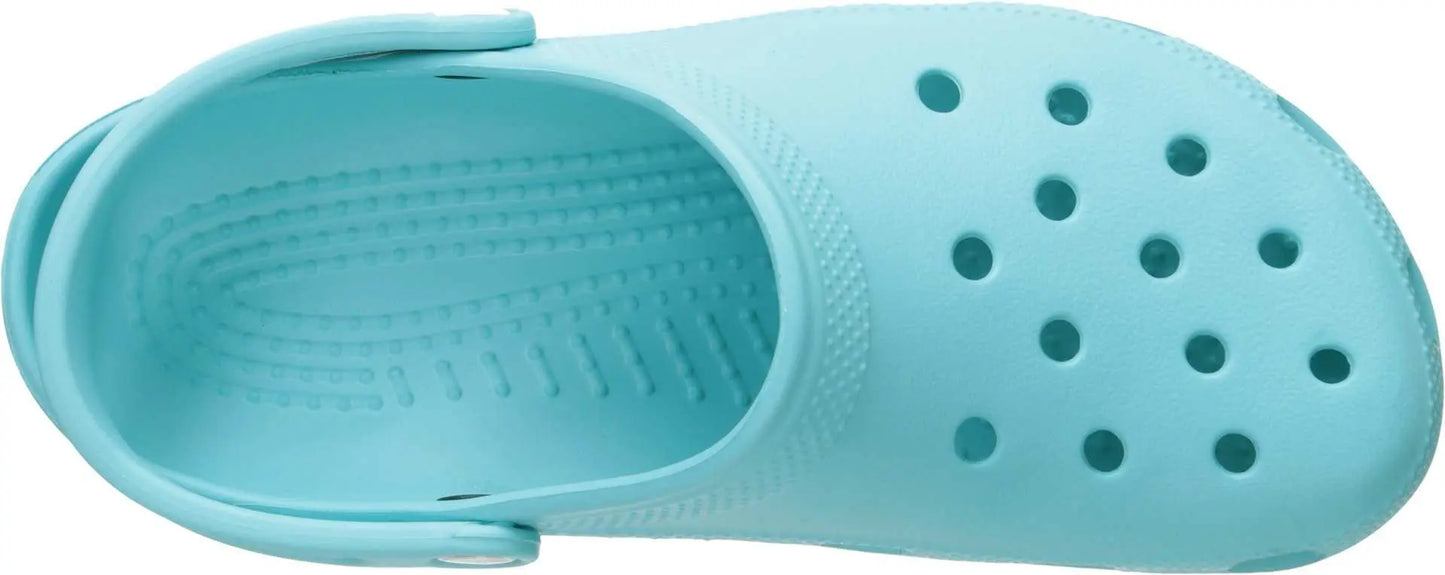 Crocs Unisex-Adult Classic Clogs, black, upper view, featuring ventilation ports and Croslite material.