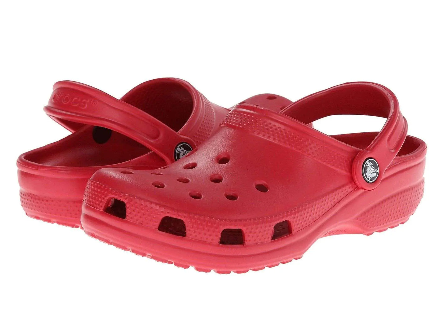 Unisex Crocs Classic Clogs in black, size 10 Men/12 Women, featuring lightweight Croslite material.