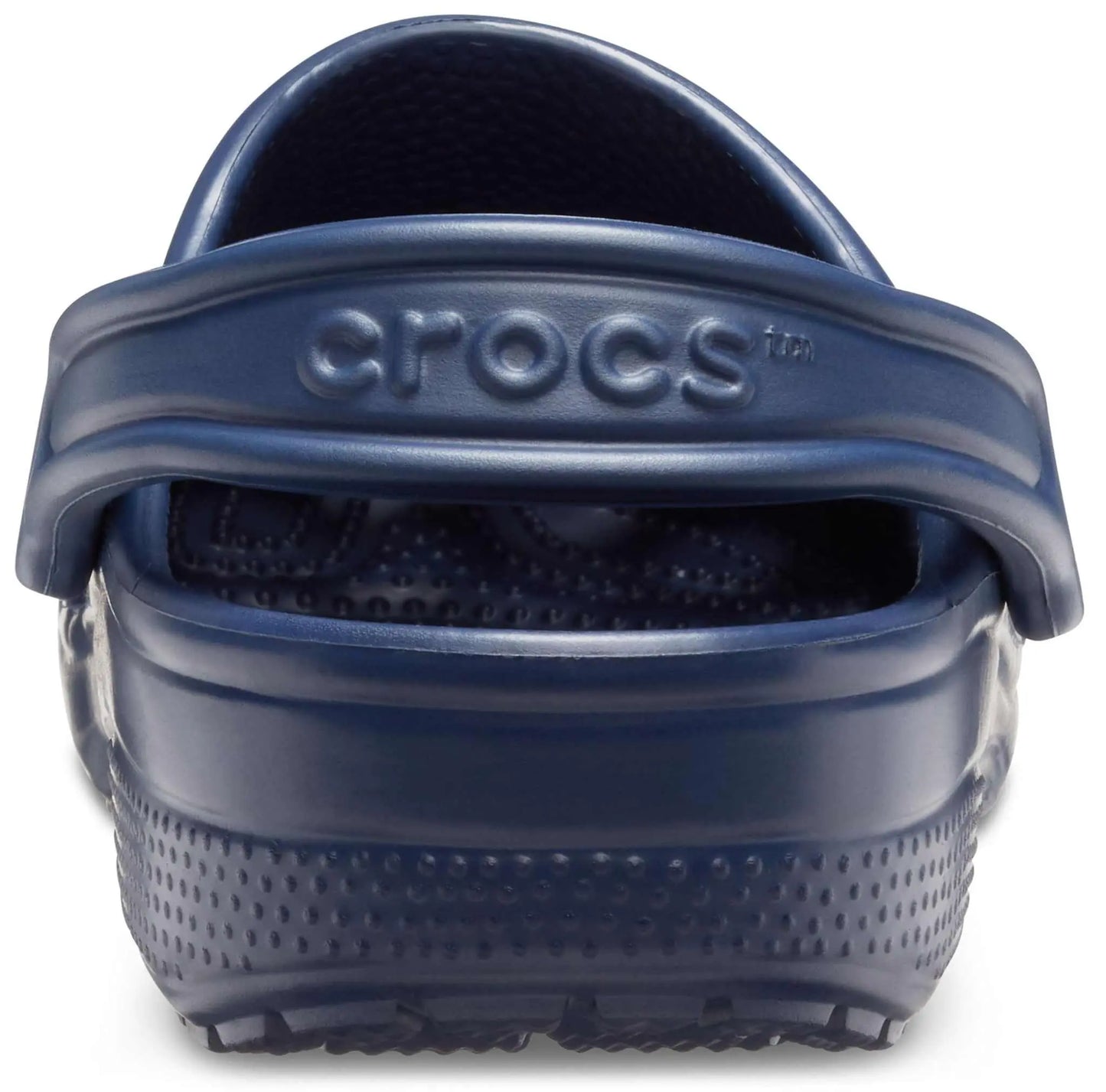 Crocs Unisex-Adult Classic Clogs, black, rear view, showing iconic comfort and lightweight design.