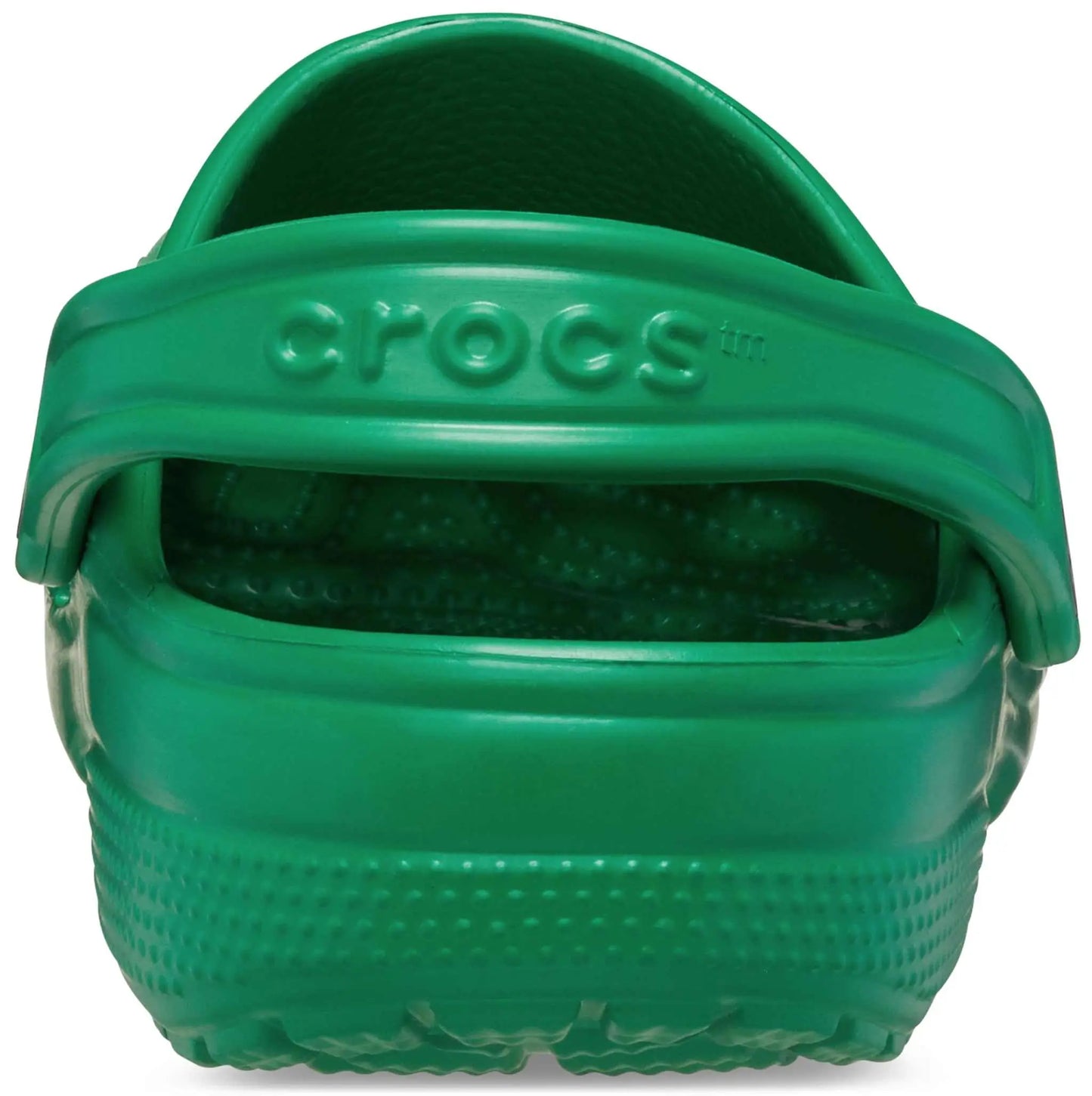 Crocs Unisex-Adult Classic Clogs in black, rear view showcasing design and Croslite material.