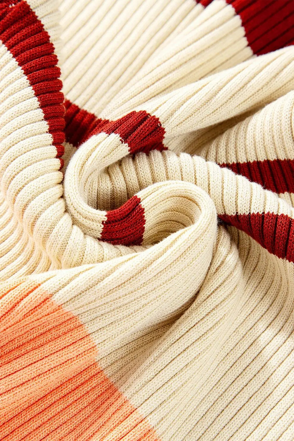 Contrast striped fabric of a Johnny collar short sleeve mini dress.