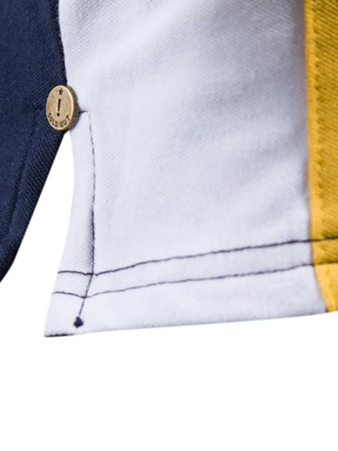 Men's embroidered collared neck striped contrast polo shirt in 100% cotton.