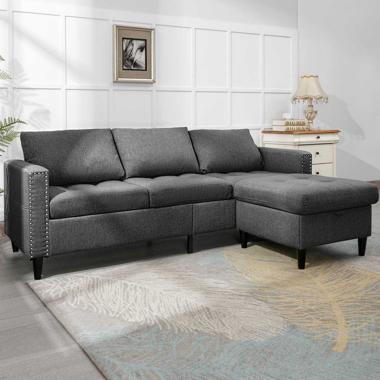Living Room Furniture Set, L Shaped Sofa