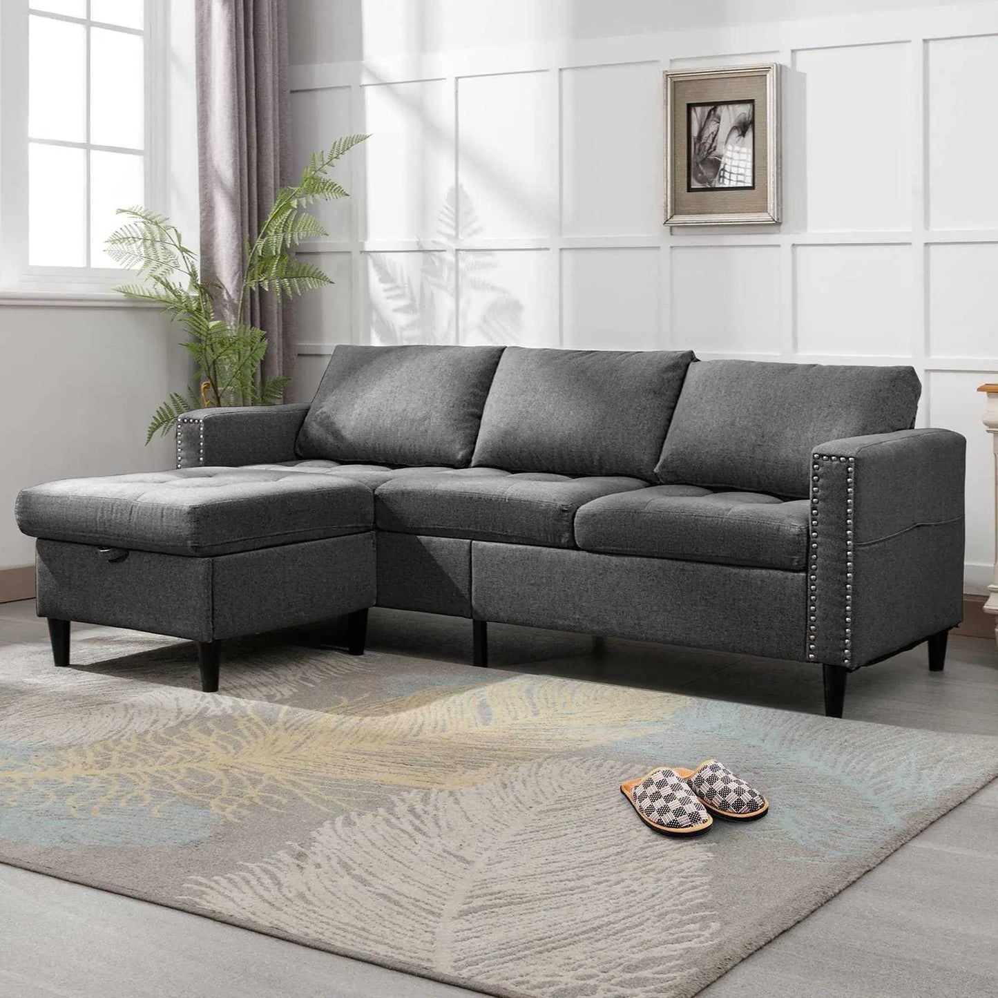 Living Room Furniture Set, L Shaped Sofa