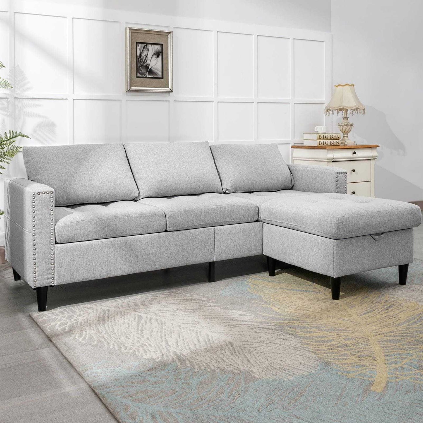 Living Room Furniture Set, L Shaped Sofa