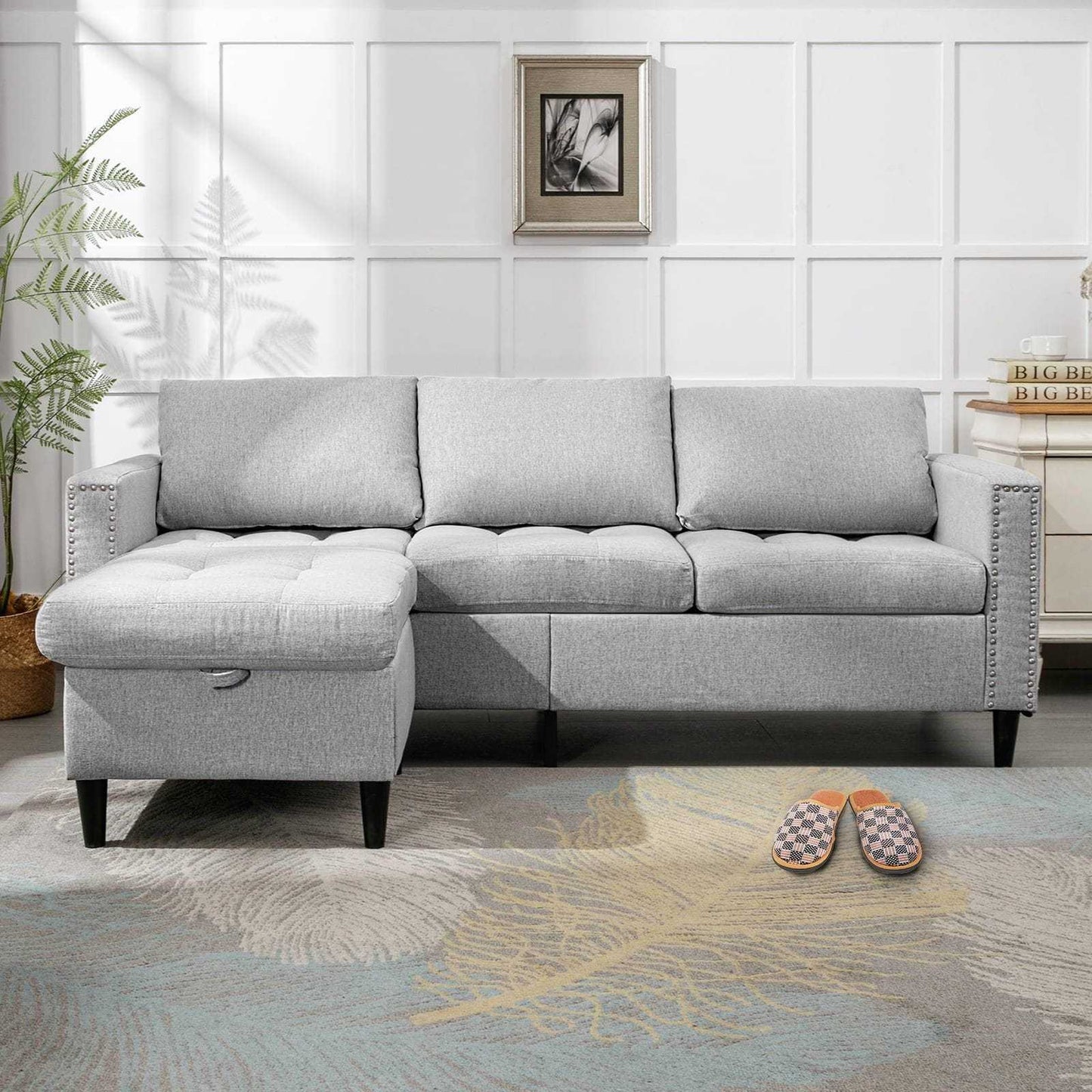 Living Room Furniture Set, L Shaped Sofa