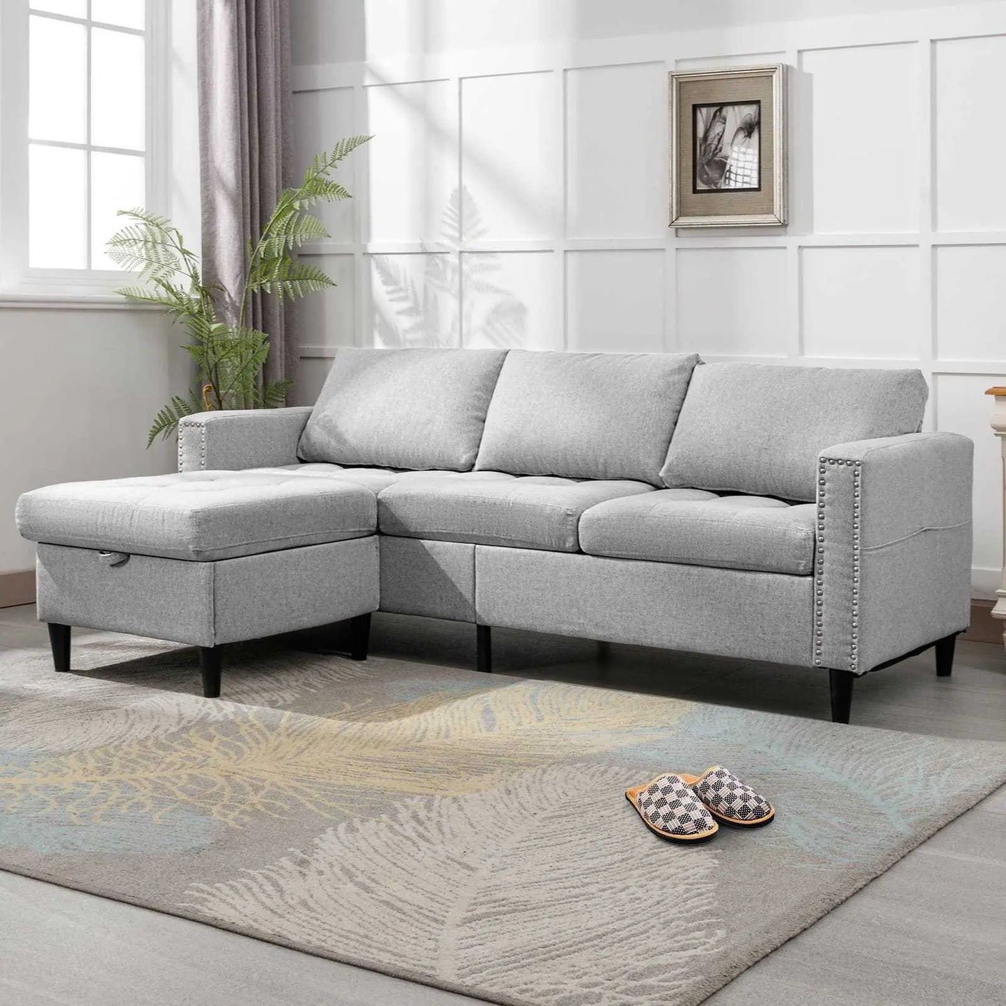 Living Room Furniture Set, L Shaped Sofa