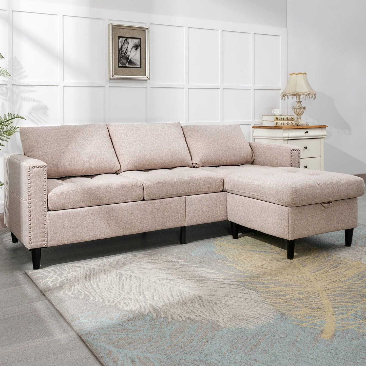 Living Room Furniture Set, L Shaped Sofa