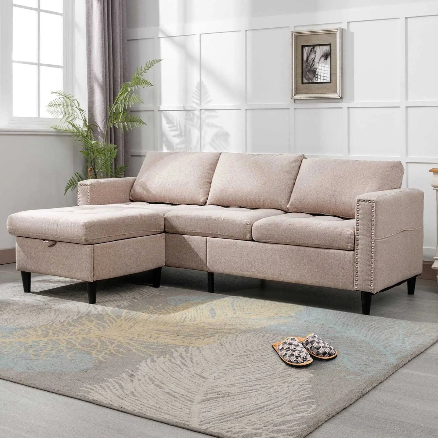 Living Room Furniture Set, L Shaped Sofa