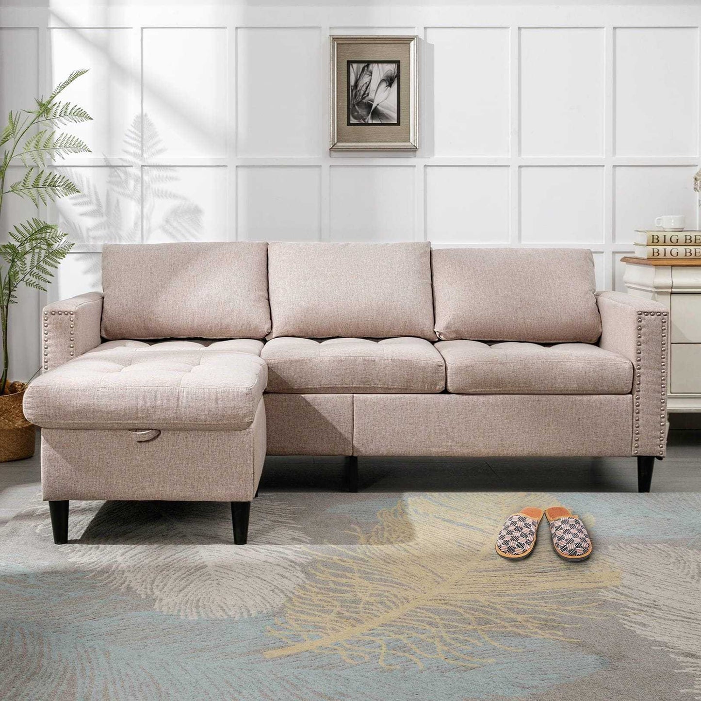 Living Room Furniture Set, L Shaped Sofa