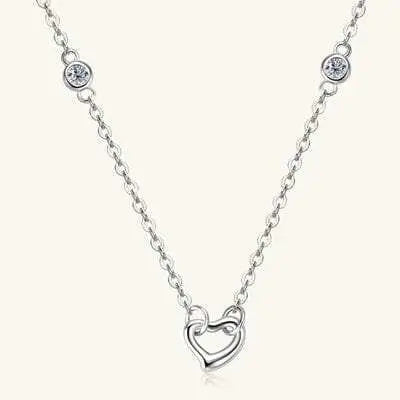Moissanite 925 Sterling Silver Necklace Heart