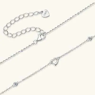 Moissanite 925 Sterling Silver Necklace Heart