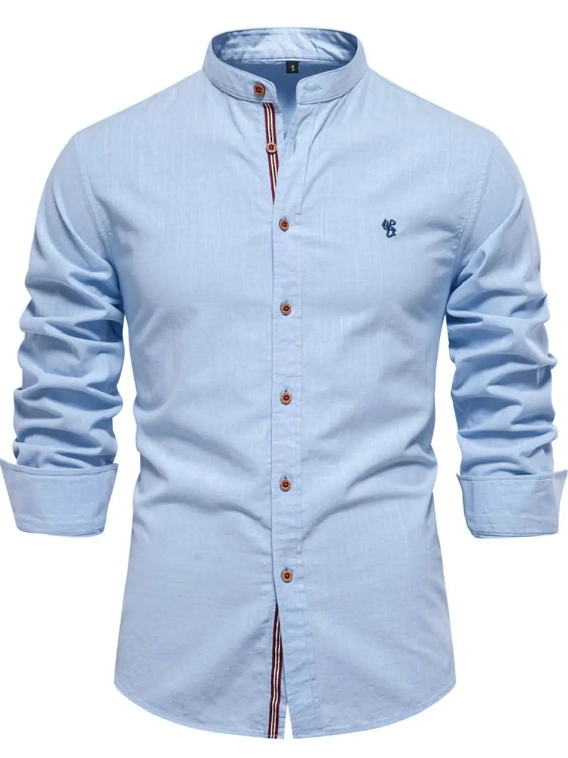 Men's full size embroidered button down shirt, plus size, 100% cotton.