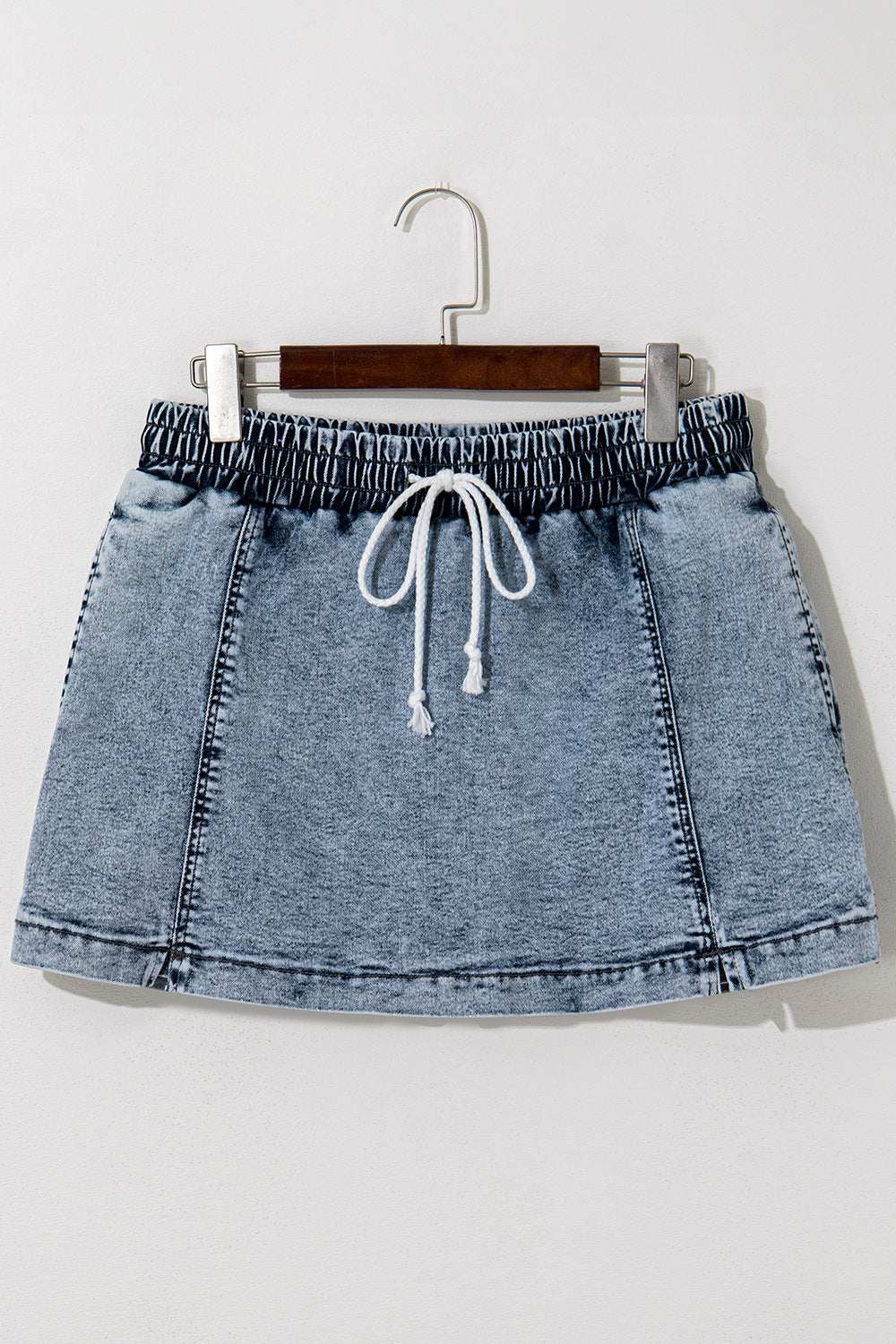 Drawstring High Waist Short Pocketed Denim 4