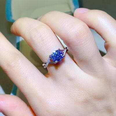 1 Carat Moissanite Sterling Silver Ring