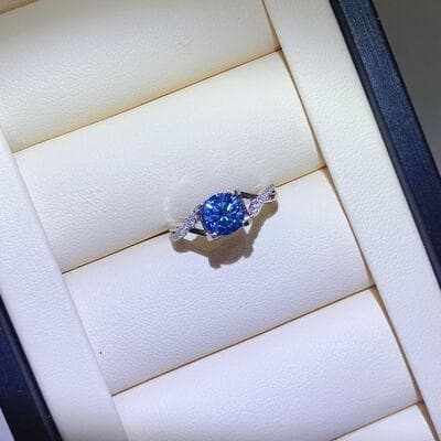 1 Carat Moissanite Sterling Silver Ring