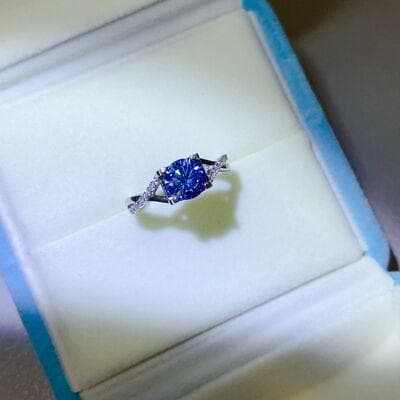 1 Carat Moissanite Sterling Silver Ring