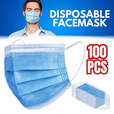 100 Surgical Face Masks Disposable 3Ply ...
