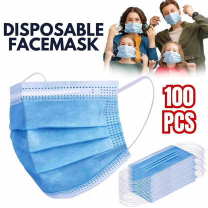 100 Surgical Face Masks Disposable 3Ply ...