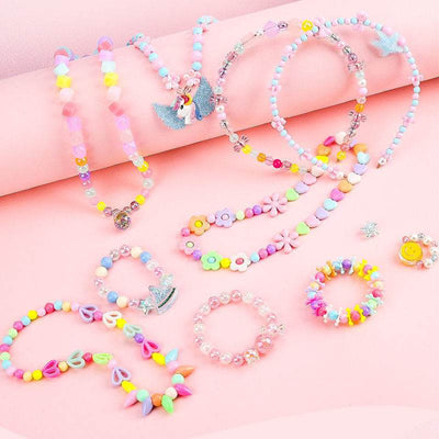 DIY Handmade Gift Box for Kids with Colorful Bead Jewelry Set