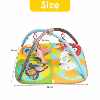 Keeygo Zoo Baby Play Mat sensory gym with removable toys and thick cushioning for safe play.