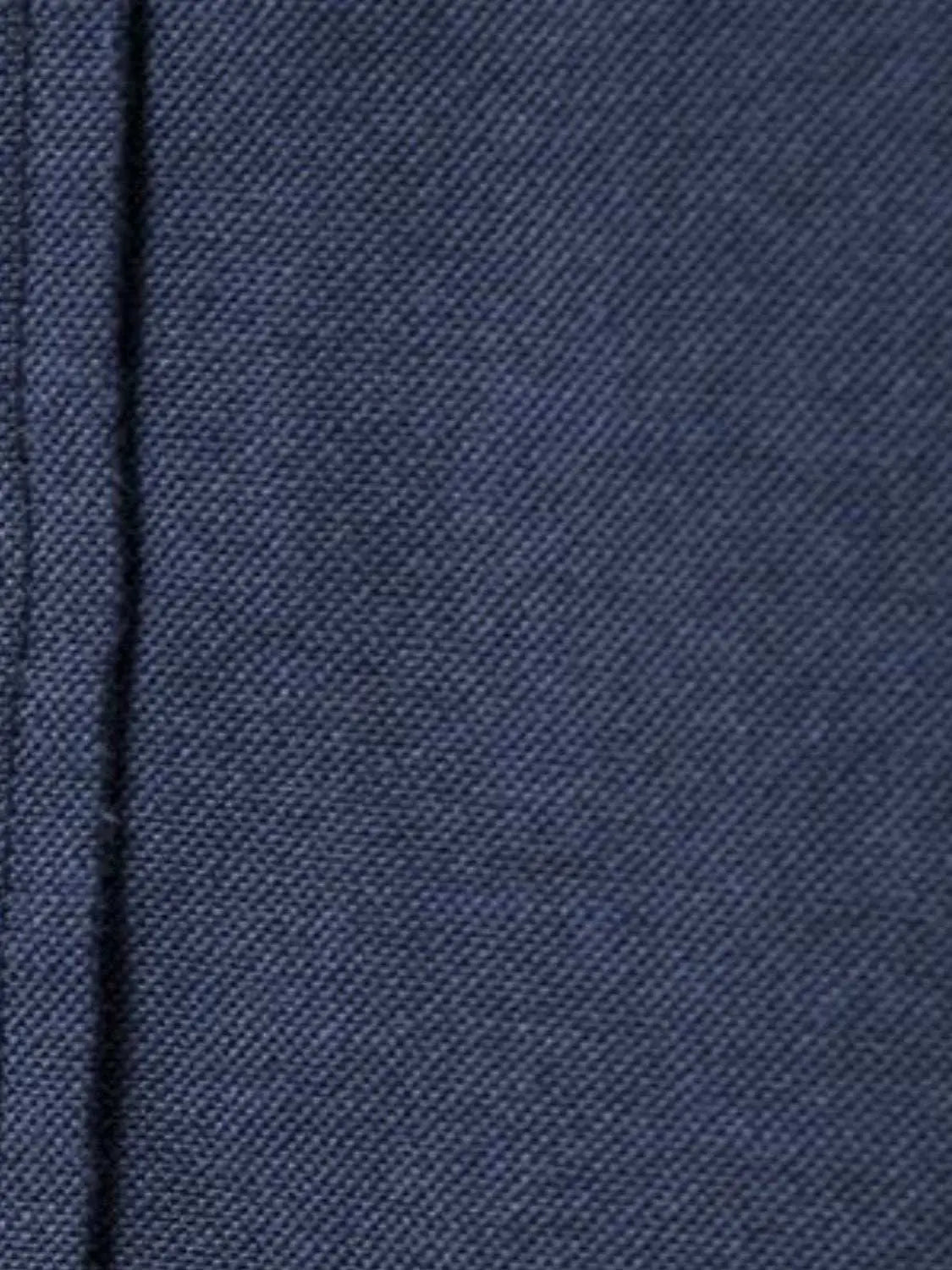 Men's button down shirt fabric detail in navy blue.