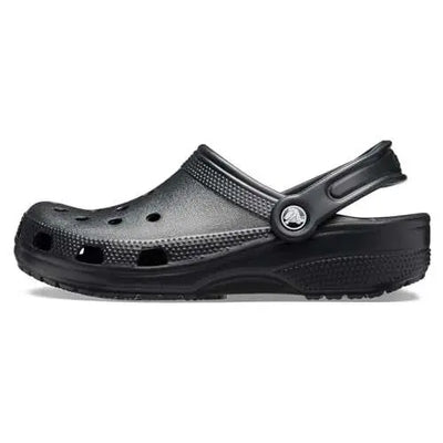 Crocs Unisex-Adult Classic Clogs, Black, Side View