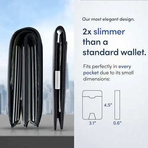 TRAVANDO Mens Slim Wallet with Money Clip, RFID Blocking, Bifold Design, Fits in Pocket.