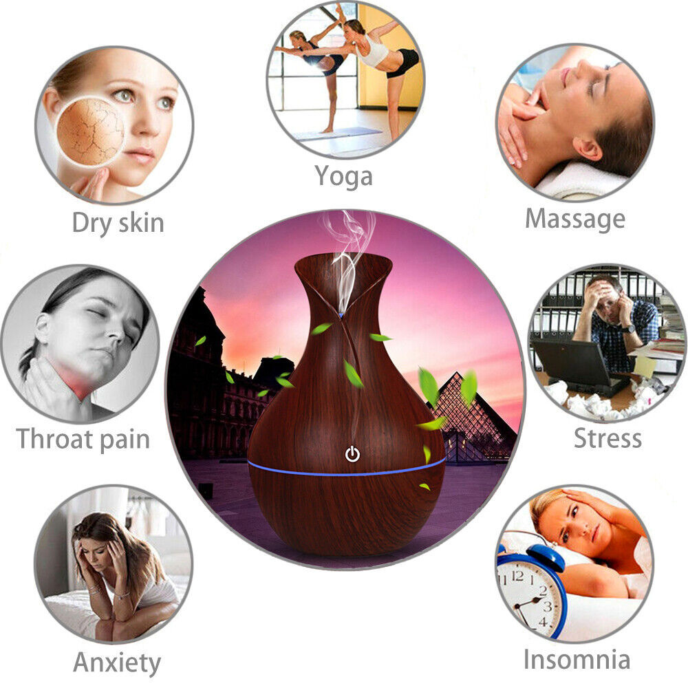 LED Ultrasonic Aroma Humidifier & Diffuser: Air Purifier & Decor Piece