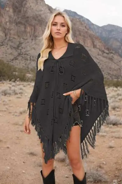 knit cover up dress - front2 black