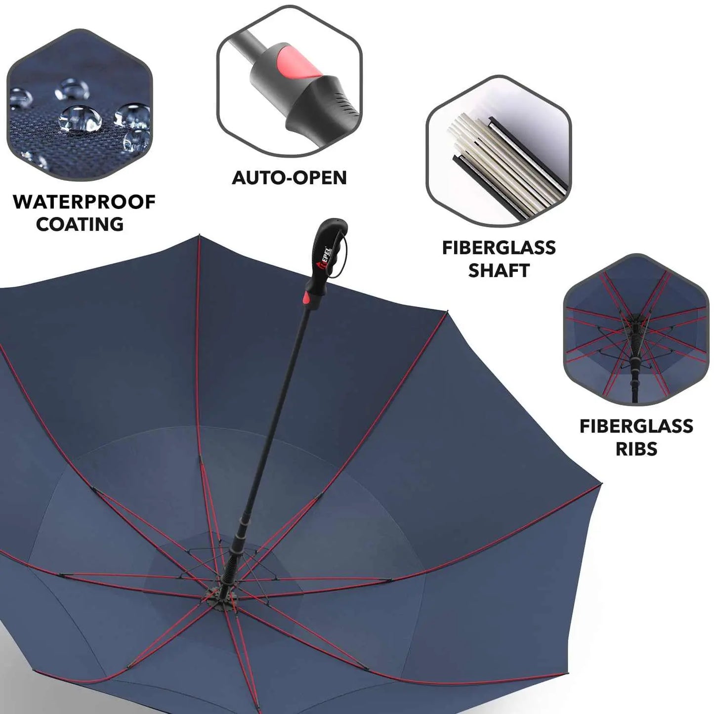 Repel Umbrella Windproof - Durable, Compact, Waterproof Canopy, Auto Open/Close Features