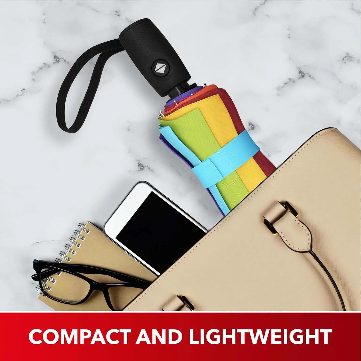 Compact, lightweight Repel windproof umbrella with easy auto open/close, sturdy fiberglass frame, ideal for travel.