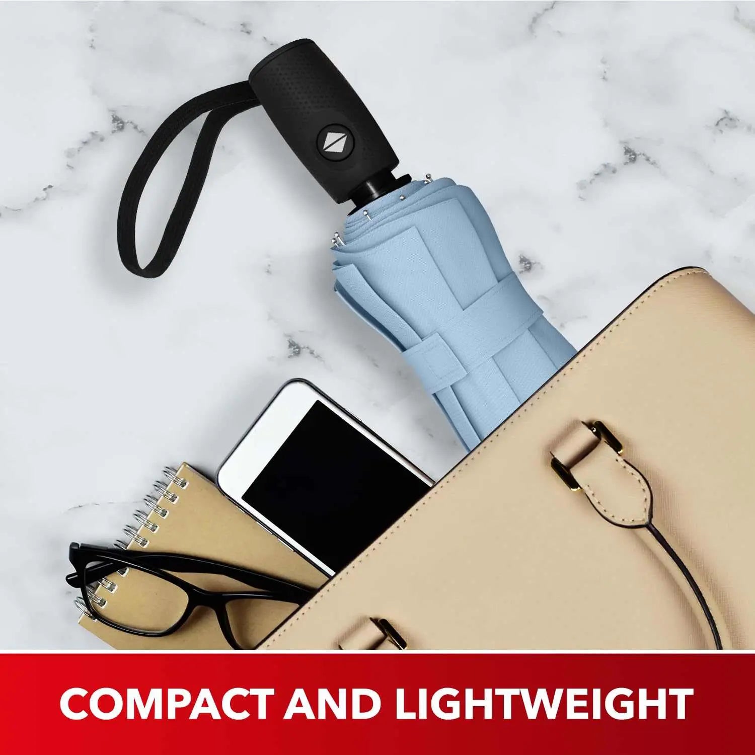 Compact and lightweight Repel Umbrella; windproof, auto open/close, durable, portable for travel.