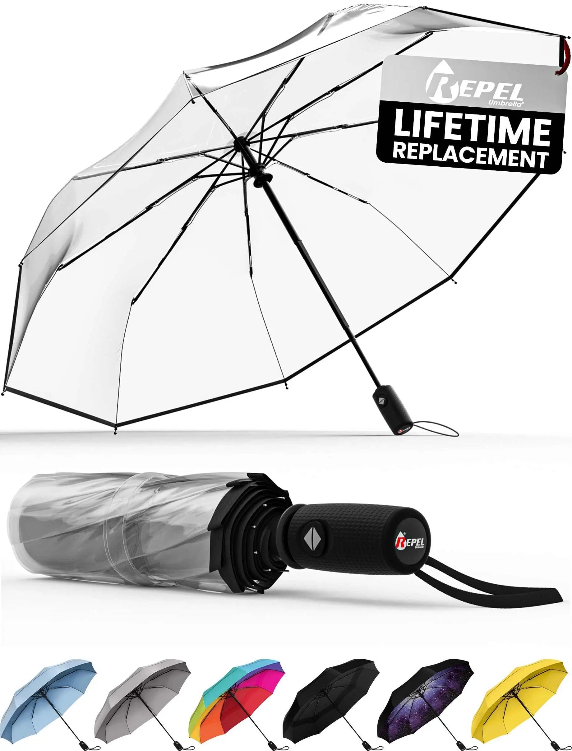 Repel Umbrella Windproof Travel Umbrella with Auto Open Close, Durable & Compact Design