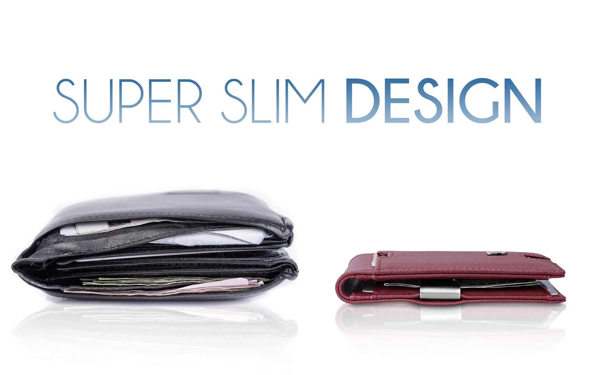 TRAVANDO Mens Slim Wallet with money clip and RFID blocking feature.