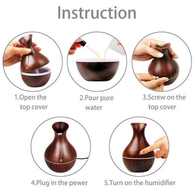 LED Ultrasonic Aroma Humidifier & Diffuser: Air Purifier & Decor Piece